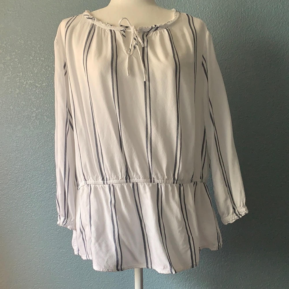 Liz Claiborne Blue and White Stripe Shirt